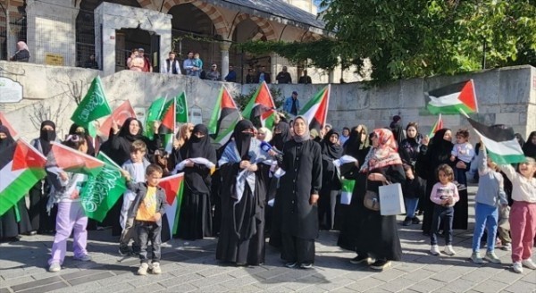 HÜDA PAR Kadın Kolları, İsrail’in Filistin’e yönelik saldırılarını protesto etti