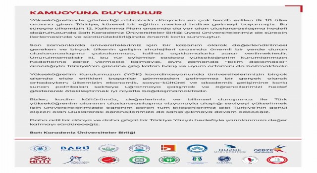 17 üniversiteden ortak bildiri: Türkiyenin gönül elçileri uluslararası öğrencilerimize sahip çıkmaya devam edeceğiz