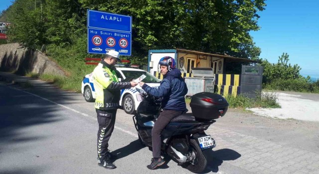 Alaplıda motosiklet denetiminde 216 sürücüye ceza kesildi