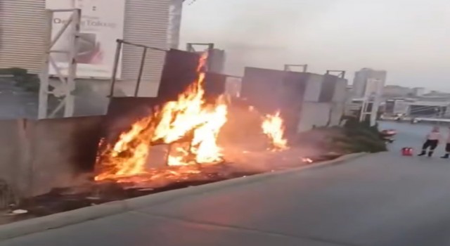 Başakşehirde Mall of İstanbul AVMnin otoparkından korkutan yangın