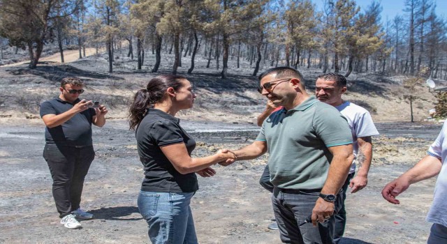 Başkan Günel yangın alanında incelemede bulundu