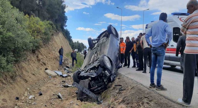 Burdurda kontrolden çıkan otomobil şarampole devrildi: 1 yaralı