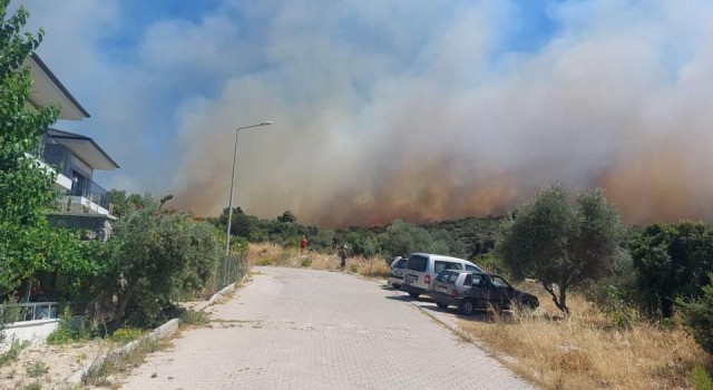 Çeşmede ormanlık alandaki yangın 10 saat sonra kontrol altında