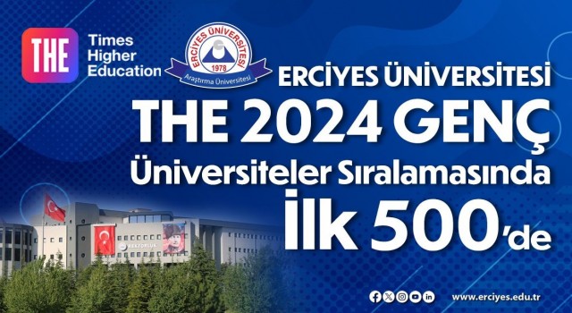 ERÜ, THE Genç Üniversiteler Dünya Sıralamasında ilk 500 üniversite arasında