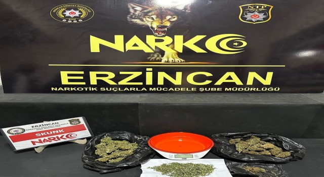 Erzincanda 169,86 gram skunk ele geçirildi