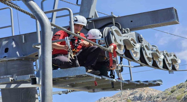 Fethiye Babadağda teleferik tatbikatı