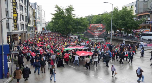 Kastamonuda binlerce vatandaş İsraili protesto etti