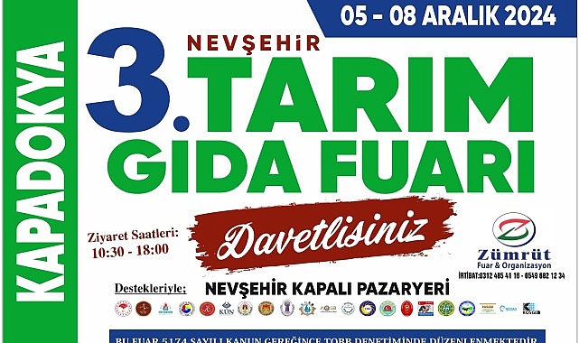 Nevşehir Kapadokya Tarım Ekipmanları, Gıda ve Hayvancılık Fuarı için hazırlıklar tamam.