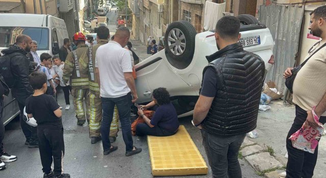 Şişlide otomobil takla attı: 1 yaralı