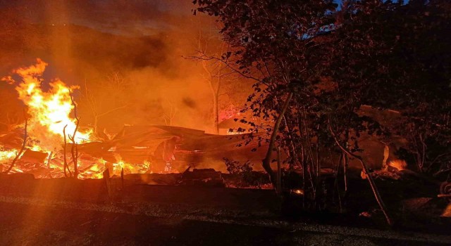 Sobadan çıkan yangın iki evi küle çevirdi