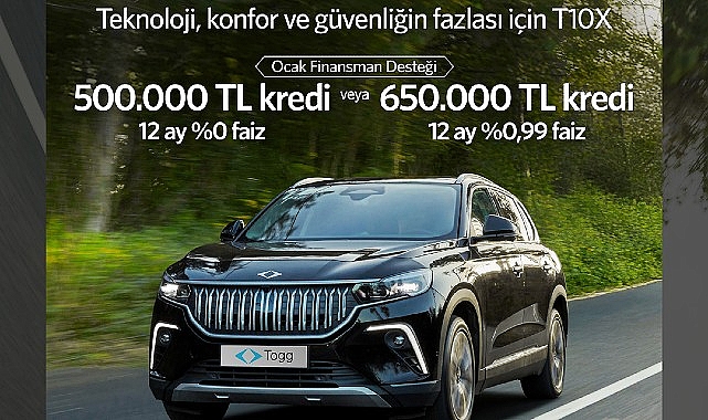 Togg'tan T10X için cazip kredi seçenekleri!