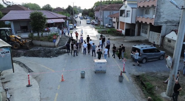 Yolu kapatan köylülerden doğalgaz tepkisi