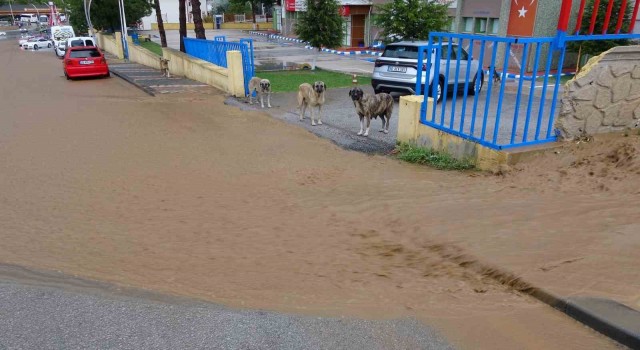 Yozgatta şiddetli yağış etkili oldu, ev ve iş yerleri sular altında kaldı